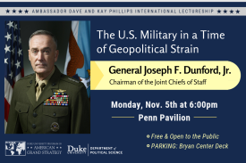 The U.S. Military in a Time of Geopolitical Strain: A Conversation with General Joseph F. Dunford, Jr., Chairman of the Joint Chiefs of Staff